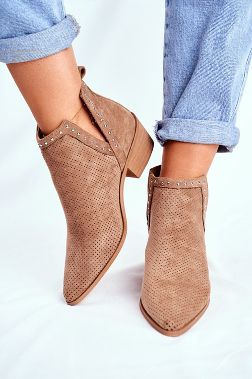 Жіночі чоботи на високому каблуці бежеві Margate