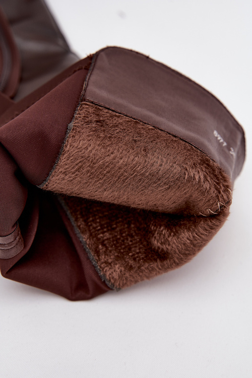 Зручні жіночі чоботи з еко-шкіри шоколадові Sylvina