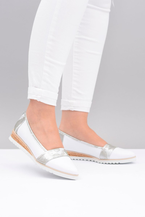 Польські шкіряні білі балерини Moro Persi