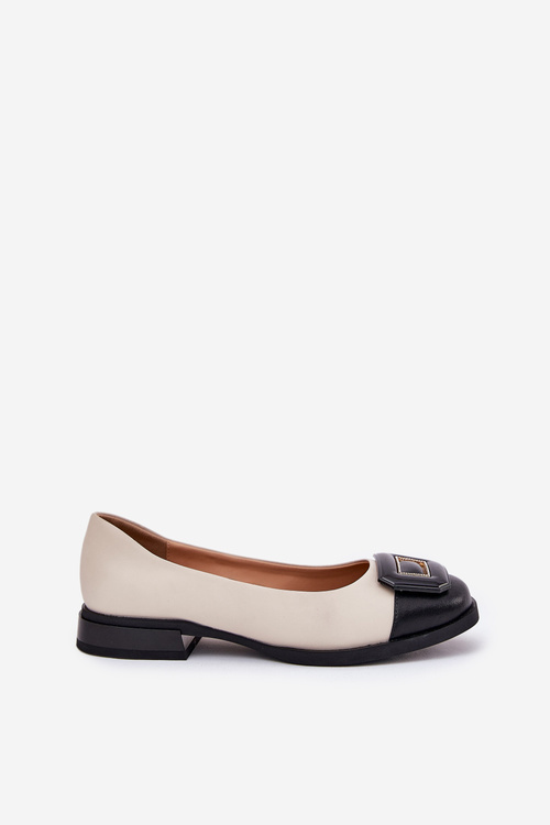 Шкіряні Балетки З Декором D&A MK51-059 Бежеві