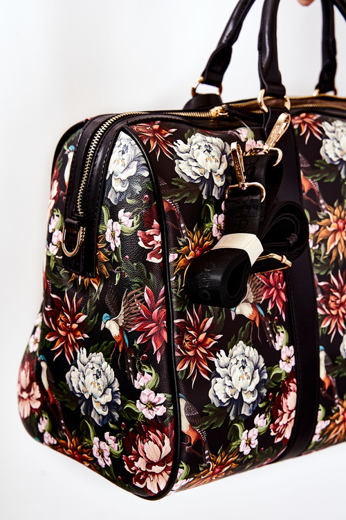 Велика дорожня сумка NOBO M3150-CM20 Flowers чорна