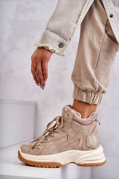 Черевики туристичні на платформі Lee Cooper LCJ-22-44-1352L Beige