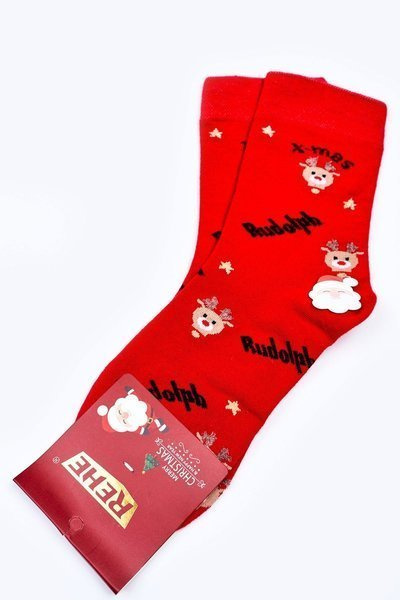 Новорічні бавовняні шкарпетки RUDOLPH Red