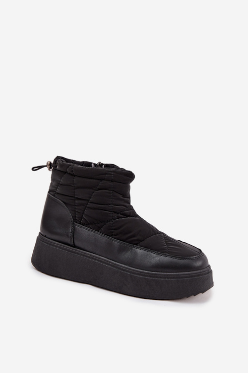 Жіночі зимові черевики на платформі з хутром чорні Tahlira