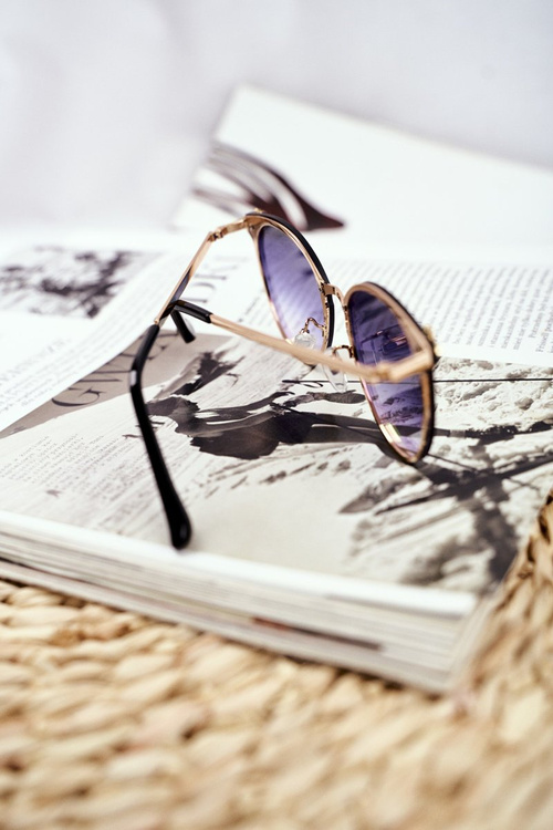 Жіночі сонцезахисні окуляри Prius PRE-17 Gold Pink Mirror Insect