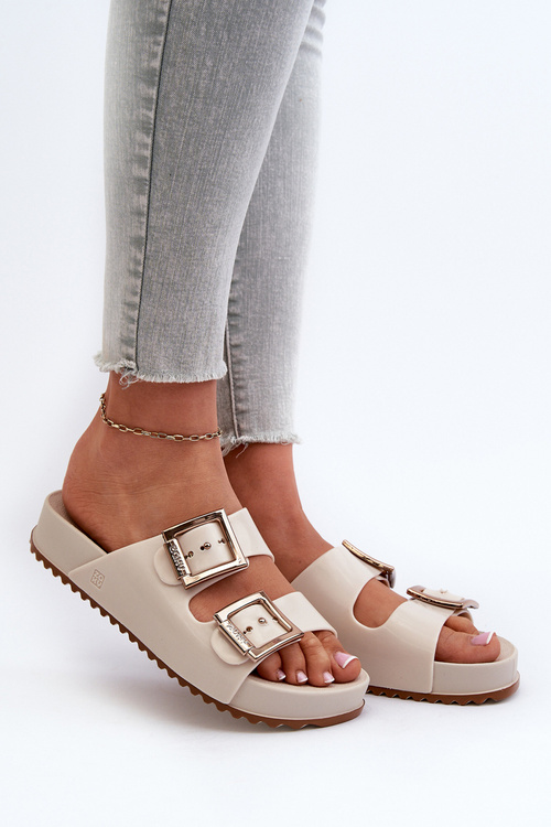 Гладкі жіночі тапочки ZAXY NN285058 Бежеві