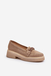 Жіночі замшеві мокасини з декором бежеві Zazoo 3429/W