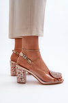 Прозорі босоніжки на каблуці Pink Gold D&A MR38-112