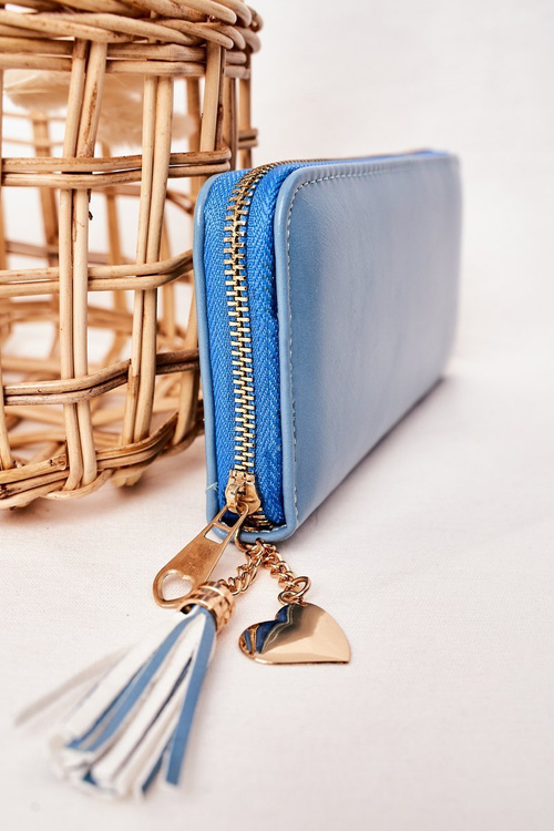 Великий жіночий гаманець з підвіскою синій