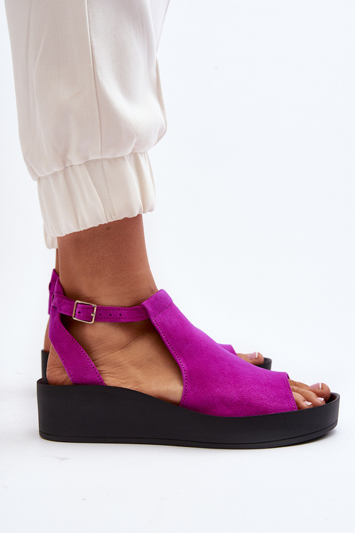 Zazoo 2914 Жіночі замшеві босоніжки кольору фуксії