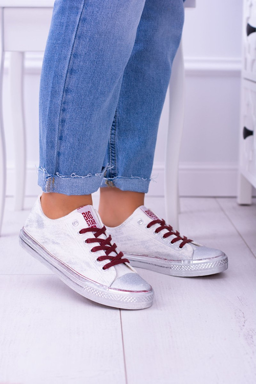 Білі посріблені тенісні кросівки Big Star BB274014