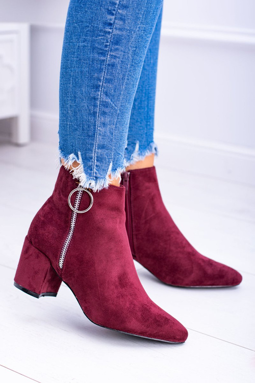 Бордові замшеві черевики на шпильці Jonnes