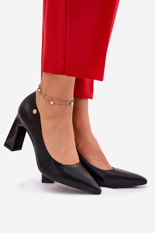 Елегантні Туфлі На Блоковому Каблуці Vinceza 62221 Чорні