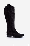 Чорні жіночі замшеві ковбойські чоботи Zazoo 3427