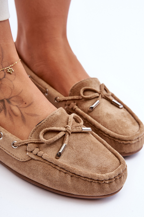 Жіночі замшеві лофери коричневі Si Passione