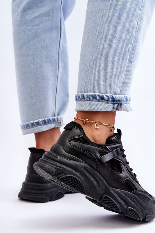 Жіночі кросівки на масивній платформі Black Agnenia