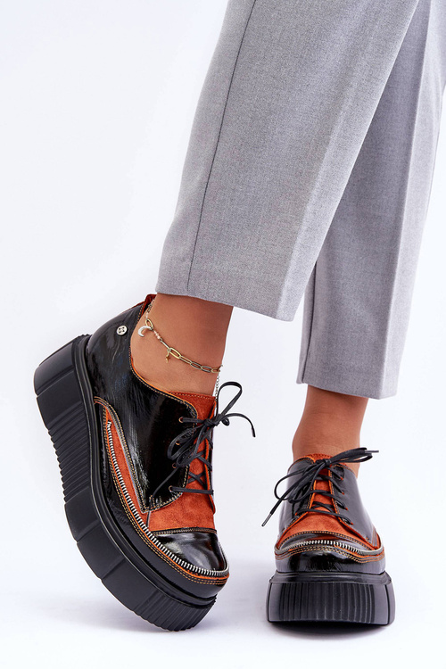 Жіночі шкіряні броги Maciejka 5074A-01 Чорні