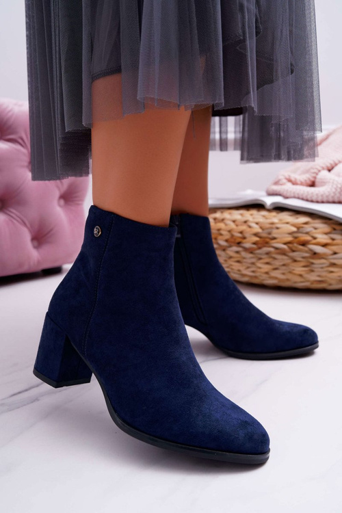 Жіночі чоботи на підборах Sergio Leone Navy Blue BT520