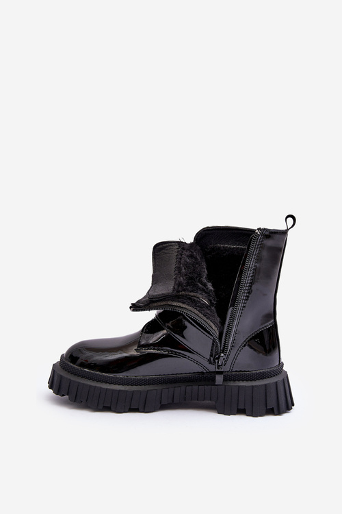 Чорні чоботи на підкладці для дівчинки