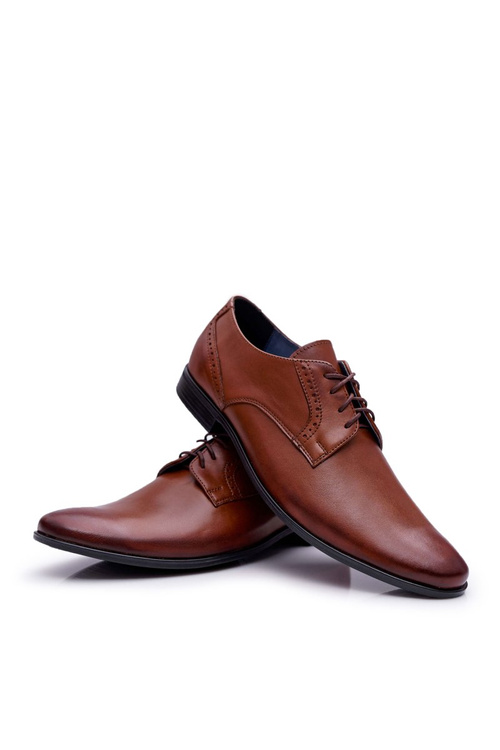 Чоловічі елегантні шкіряні півчеревики Bednarek коричневого кольору Herod