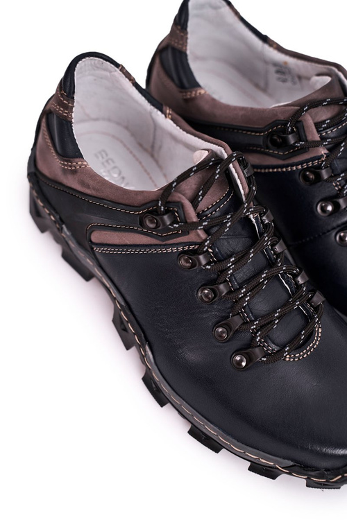 Чоловічі шкіряні трекінгові напівчеревики BEDNAREK темно-сині