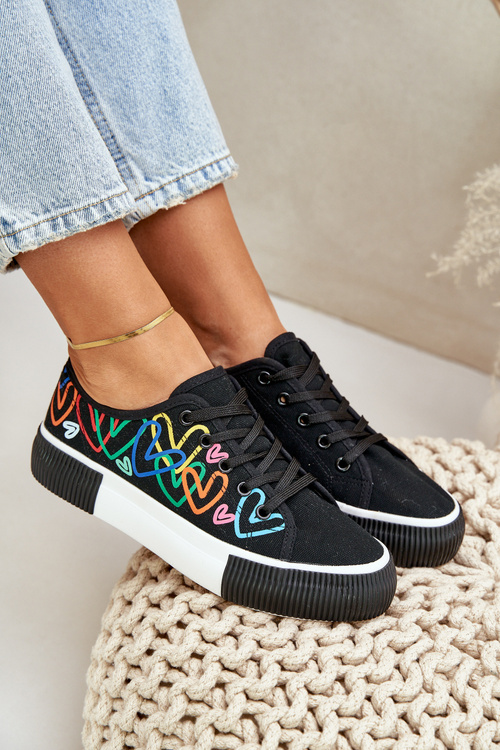 Жіночі Кросівки Серця Чорні Fonirea