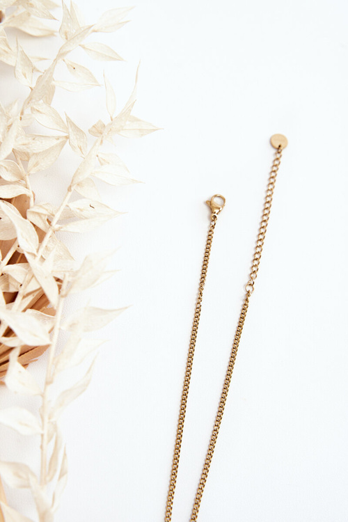 Жіночий ланцюжок із чорними квітами, золото