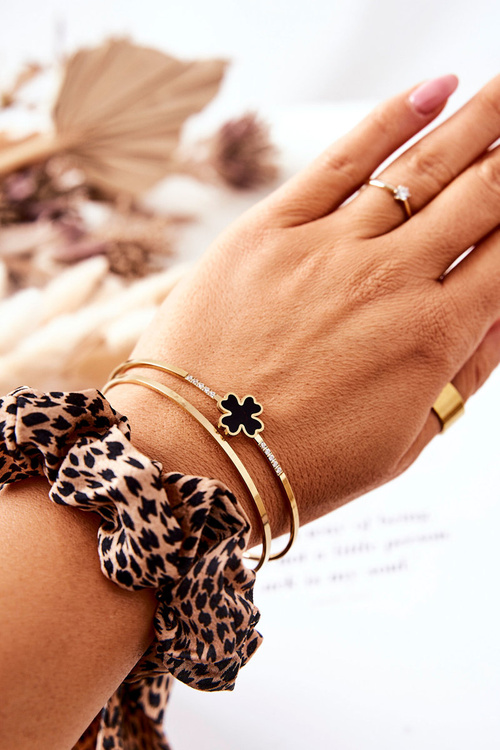 Сталеві браслети Clover Black and Gold 
