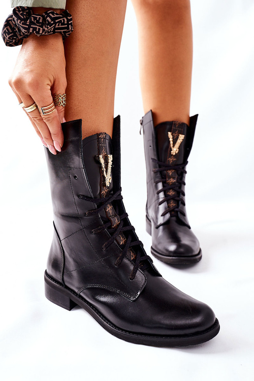 Жіночі шкіряні чоботи Nicole Black 2581/001