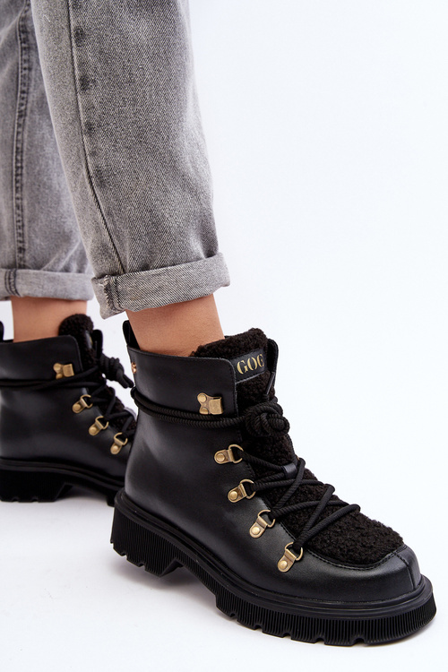 Шкіряні черевики Trapper жіночі GOE MM2N4082 Чорні