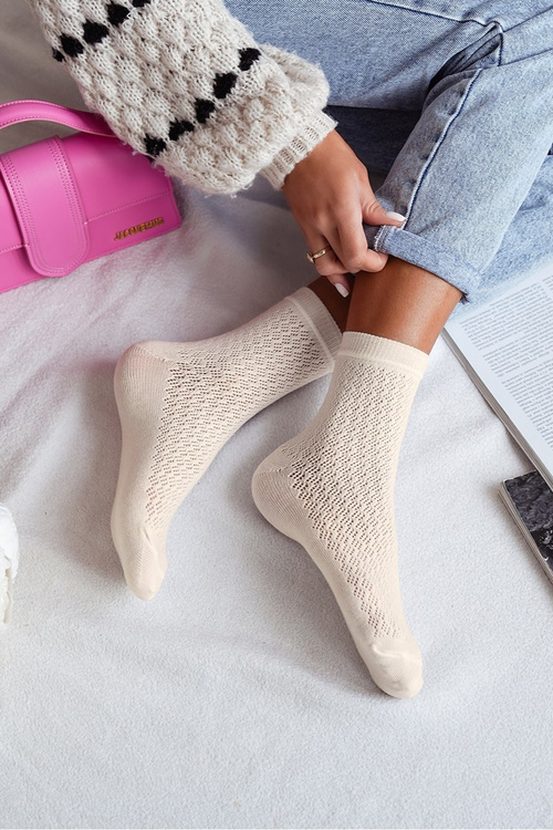 Жіночі Ажурні Шкарпетки Екру