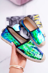 Жіночі еспадрільї Lu Boo із зеленими блискітками