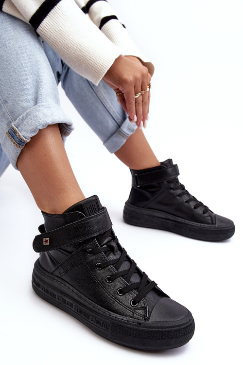 Жіночі кросівки на платформі з підкладкою Чорні Big Star MM274008