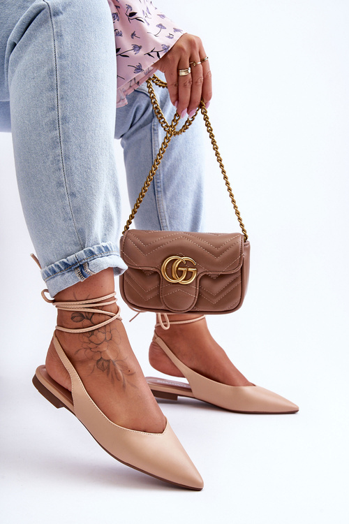 Жіночі мереживні балетки голого кольору Lilly Ann