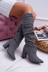 Жіночі чоботи на шпильці сірі Термен