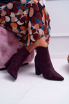 Жіночі гостроносі чоботи на шпильці Suede Purple Summe