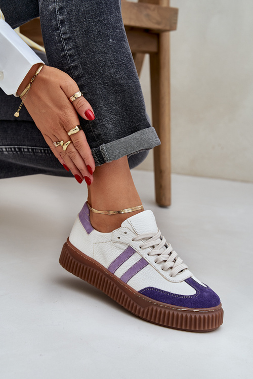 Zazoo N1068 Шкіряні Низькі Кросівки Жіночі На Платформі Білі