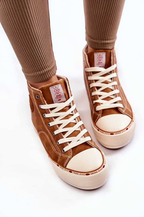 Жіночі високі утеплені кросівки Cross Jeans KK2R4043C Camel