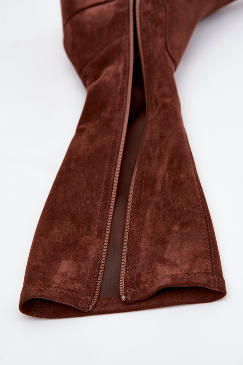 Жіночі чоботи на низькому каблуці з екошкіри Sergio Leone KZ212 Коричневі