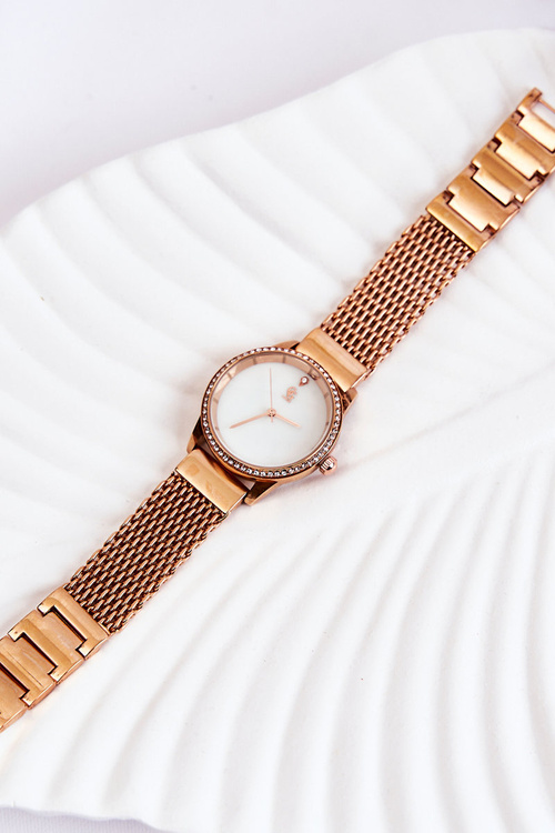 Жіночий годинник GG Luxe Rose Gold з фіанітами