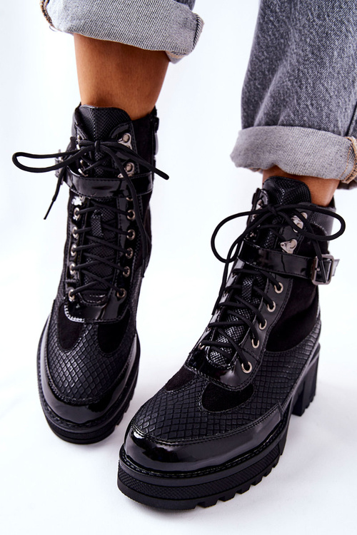 Робочі черевики з пряжкою Black Devera