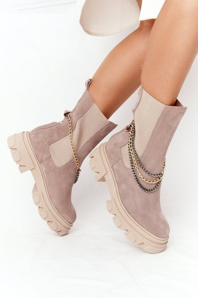 Замшеві черевики челсі Lewski Shoes 2998-0 бежевого кольору
