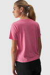 Гладка жіноча звичайна футболка 4F рожева 4FWAW24TTSHF1650-54S