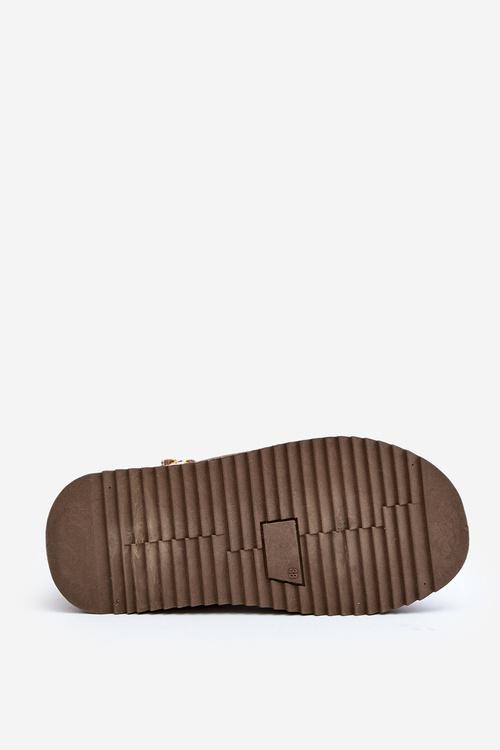 Снігові черевики на платформі з темно-зеленим візерунком Udra