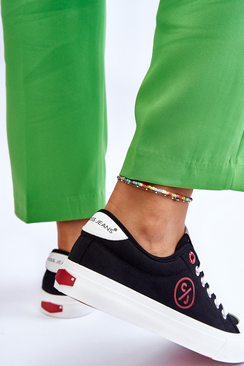 Жіночі джинсові кросівки з тканини LL2R4044 чорні