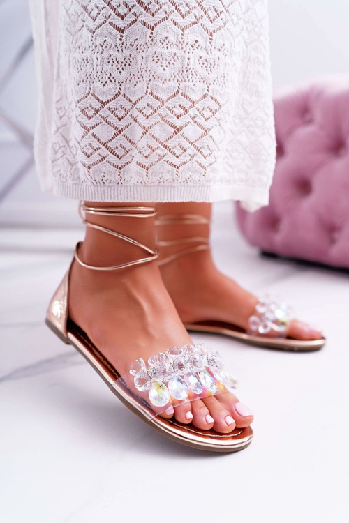 Жіночі босоніжки Lu Boo Crystals Gold Madina