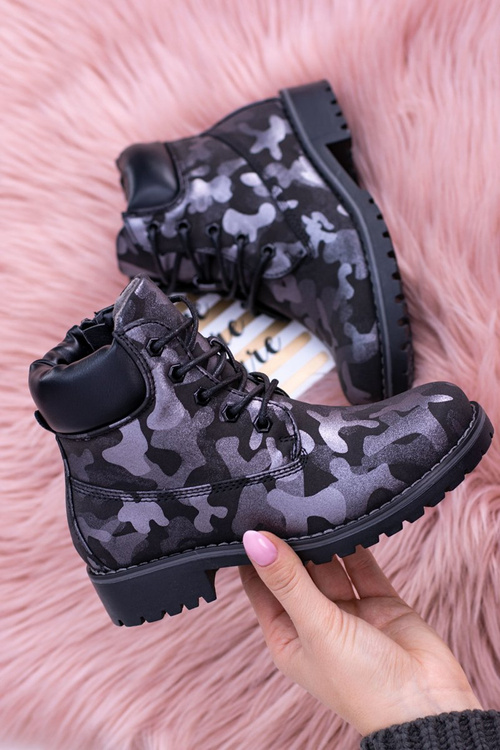 Молодіжні утеплені чорні черевики Trapper MoroStyle