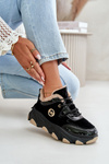 Жіноче спортивне взуття на шнурівці, утеплена на платформі, чорні Verioras