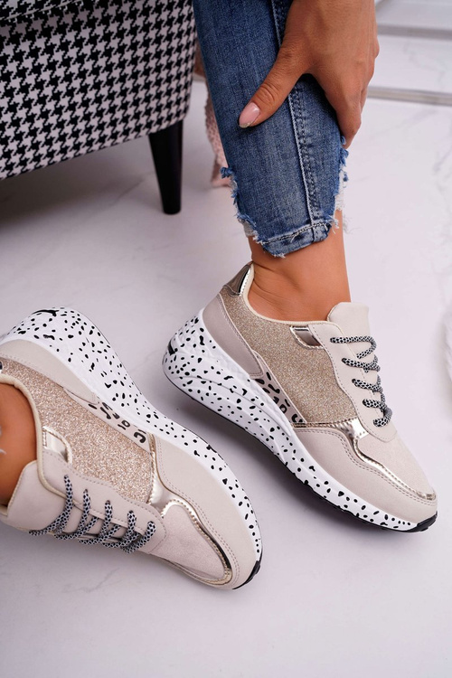 Спортивне жіноче взуття на товстій підошві бежеві Nokien