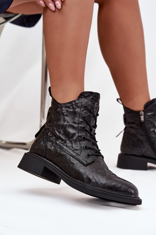 Жіночі черевики з натуральної шкіри утеплені Artiker 57C1006 чорні